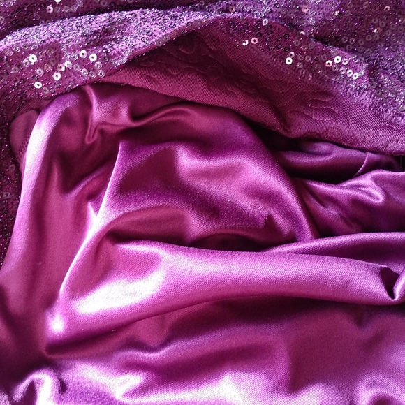 CHRISTMAS #18 NWT EXPRESS LS Glittery Grape Sequined Sheath Dress NWT - Picture 7 of 8